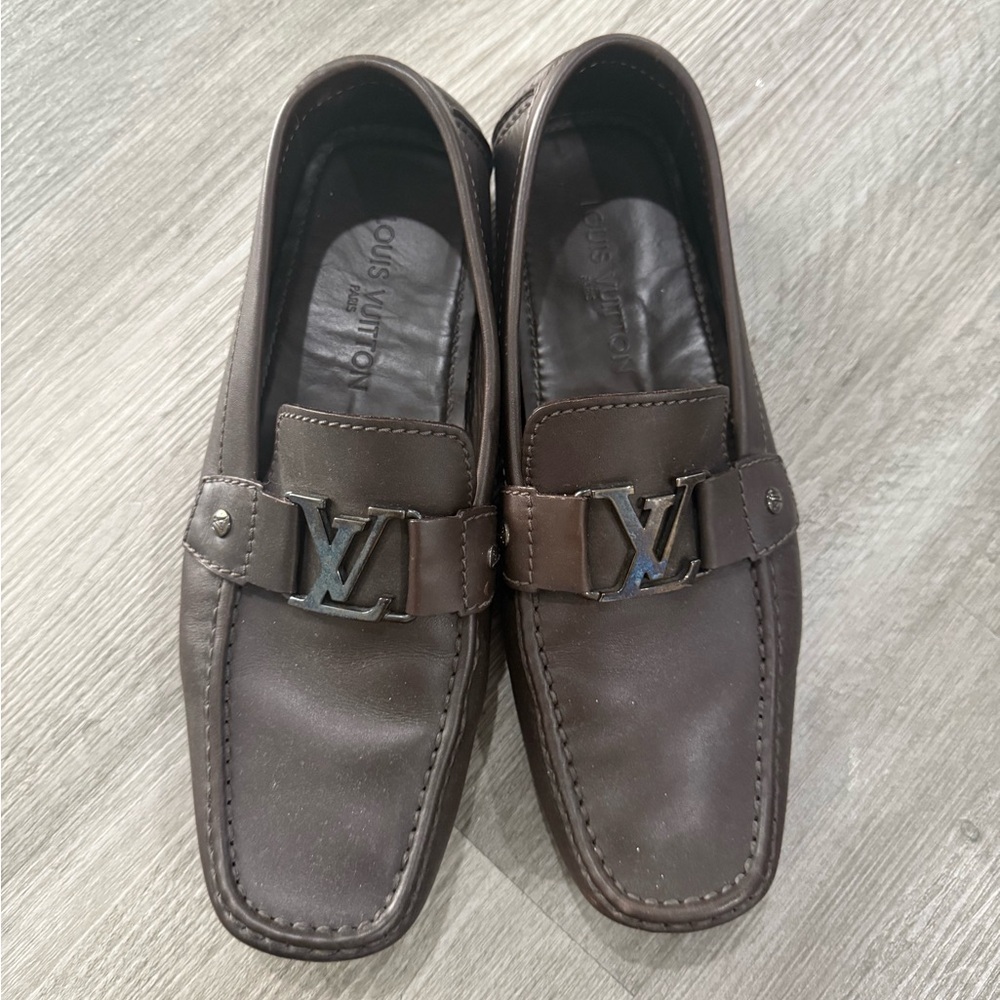 Louis Vuitton Men's Dark Brown Leather Loafers